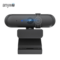 Cámara Web USB 1080p Anywii ODM OEM para PC, Cámara Web para Computadora con Micrófono y Cubierta de Privacidad para Laptop, en Stock