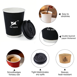 Kingwin Double Wall Hot Disposable Coffee <strong>Paper</strong> <strong>Cup</strong> With Lid 8oz/12oz/16oz/20oz For Mineral Water - Product Image 4