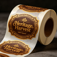Étiquettes autocollantes en vinyle personnalisées, imperméables, de qualité alimentaire, en rouleau, pour l'impression de logos sur bouteilles alimentaires