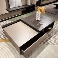 Meuble TV console moderne en panneaux de bois pour salon, avec hauteur réglable pour téléviseurs de 65 pouces et plus