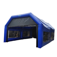 Tente de pulvérisation gonflable portable personnalisée, étanche à l'air, bleue, tente de garage gonflable pour lavage de voiture