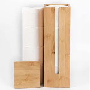Badkamer Gratis Stand Opslag Functie En Telefoon Houder Toiletpapier Papierrol Doos Grote Bamboe Toiletrolhouder