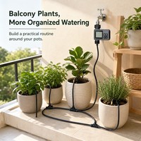 Système d'irrigation goutte à goutte automatique avec minuterie, 360° °   Tuyau flexible et buses réglables pour kit d'arrosage de jardin DIY