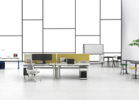 Bureau debout motorisé moderne personnalisé, 2 moteurs, design en L, plateau en bois MFC, hauteur réglable, table de bureau intelligente, durable