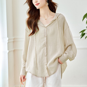 <span class=keywords><strong>Haut</strong></span> ample à capuche et manches longues style décontracté, anti-UV, pour femme, nouvelle collection printemps 2026 - Product Image 6