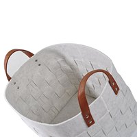 Panier à jouets en feutre non tissé robuste et écologique, bac rectangulaire très résistant, design peu encombrant avec poignée pour blocs de construction et peluches