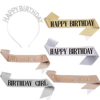 Nouvelles décorations d'anniversaire, écharpe Joyeux Anniversaire, cadeau pour femmes et filles, cadeaux de fête pour enfants