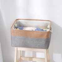 Grand panier de rangement en tissu de lin pour vêtements, couettes, jouets, organiseur pour armoire, maison