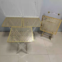 Table basse pliante en acrylique transparent, design moderne, écologique, de haute qualité, pour salon, extensible, imprimable