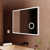 Custom Bluetooth Display Illuminated Bathroom Mirror Defogging Magnifying Wall Led Light Mirror Feature For Hotel