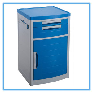 Hospital <b>Bedside</b> <b>Table</b> Plastic L480xW480xH760mm With Drawer And Door Storage For Medical Use - Product Image 4