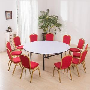 Mesa Redonda Plegable para Banquetes con Superficie de PVC y Madera Contrachapada, Resistente, Venta al Por Mayor de Fábrica, para Hoteles, Bodas y Eventos - Product Image 6