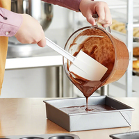 Spatule en silicone avec logo personnalisé avec manche en plastique Grattoirs en caoutchouc durable pour outils de pâtisserie et de pâtisserie