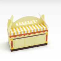 Boîte de papier à poignée pliable pour emballage de frites de poulet frit de collation de bonbons