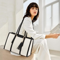 Sac à main pour femmes de luxe à grande capacité, en toile, avec fermeture éclair, sac à main pour ordinateur portable, sac à bandoulière, sac à main pour le travail et les voyages