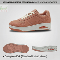 Semelle extérieure de baskets EVA+RB résistante à l'eau et écologique pour chaussures de sport décontractées avec chambre à air visible et bande de roulement segmentée