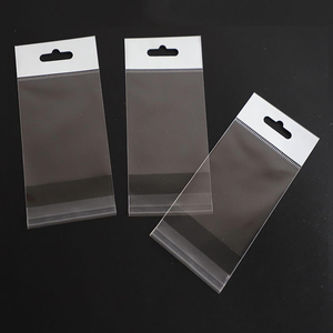 Vente en gros pas cher en stock <span class=keywords><strong>petit</strong></span> sac d'opp en plastique transparent auto-adhésif avec trou de suspension européen - Product Image 2