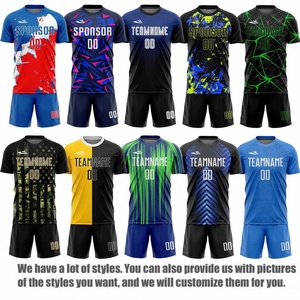 Maillot de sport unisexe de haute qualité pour adultes, col rond, manches courtes, séchage rapide, nom d'équipe personnalisé, marque HENING, football, soccer, 100% 160g - Product Image 2