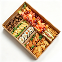 Boîtes alimentaires personnalisées avec fenêtre pour traiteur, emballage jetable pour camping, pique-nique, fête, boîtes bento