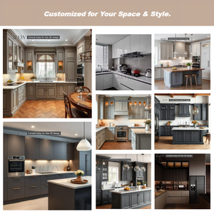 Mobile da <span class=keywords><strong>Cucina</strong></span> in Stile Americano in Legno Massello Design Shaker con Chiusura Ammortizzata e <span class=keywords><strong>Dimensioni</strong></span> Standard per il Mercato Nord Americano - Product Image 2