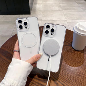 Étui de téléphone magnétique transparent antichoc pour <span class=keywords><strong>iPhone</strong></span> 16 15 17 14 Pro Max X Xr <span class=keywords><strong>Xs</strong></span> Max - Product Image 1