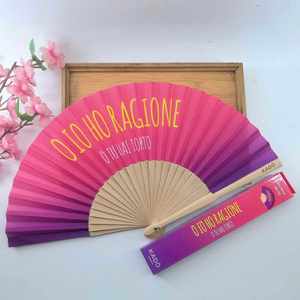 Ventilador Plegable al por Mayor de 23 cm con Mango de Bambú y Madera, Tela de Algodón Personalizada, Técnica Pintada, para el Mercado de la UE, Ocasión Navideña - Product Image 5
