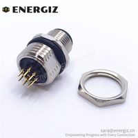 Conector Macho M12 de 8 Pines para Montaje en PCB, Conector Redondo Metálico de Montaje Trasero, Categoría de Producto
