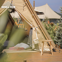 Tente de luxe pour hôtel de glamping en plein air, design triangulaire, villa préfabriquée, tente de safari en toile