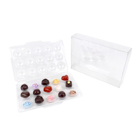 Plateau en plastique transparent à 15 cavités, pour insérer des ampoules sphériques au chocolat et à la truffe