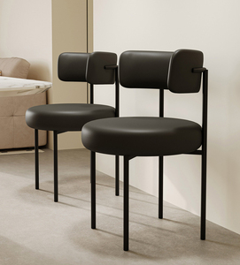 <span class=keywords><strong>Chaise</strong></span> de salle à manger JRY, style nordique moderne, <span class=keywords><strong>en</strong></span> <span class=keywords><strong>tissu</strong></span> bouclé blanc mélangé à de la laine, pieds <span class=keywords><strong>en</strong></span> métal <span class=keywords><strong>noir</strong></span>, laine d'agneau - Product Image 6