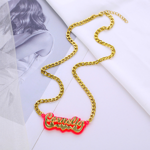 Collana con nome personalizzato con iniziali personalizzate in acciaio inossidabile ciondolo d'amore squisito regalo di compleanno di moda per gli amici - Product Image 4