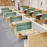 Ensemble de canapés et de banquettes de style occidental pour restaurant, table et chaises, ensemble de canapés et de tables pour café, hamburger, école, cantine