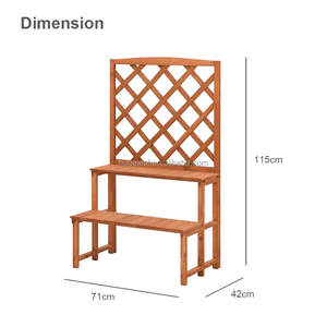 Support de rangement pour pots de fleurs, treillis de jardin, étagère de présentation pour plantes, support en bois pour plantes d'extérieur, décoration de jardin - Product Image 2