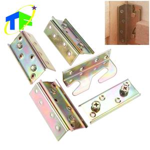 Soporte de riel de conectores a presión chapados en zinc <span class=keywords><strong>amarillo</strong></span> para muebles de cama de madera - Product Image 4