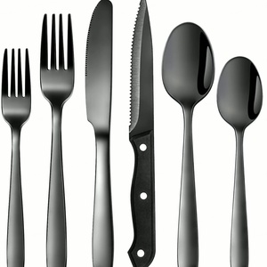 Ensemble de couverts Topwin de haute qualité, couteau à steak lourd, cuillère, fourchette, couverts épais, cuisine, mariage, acier inoxydable, argenté - Product Image 1