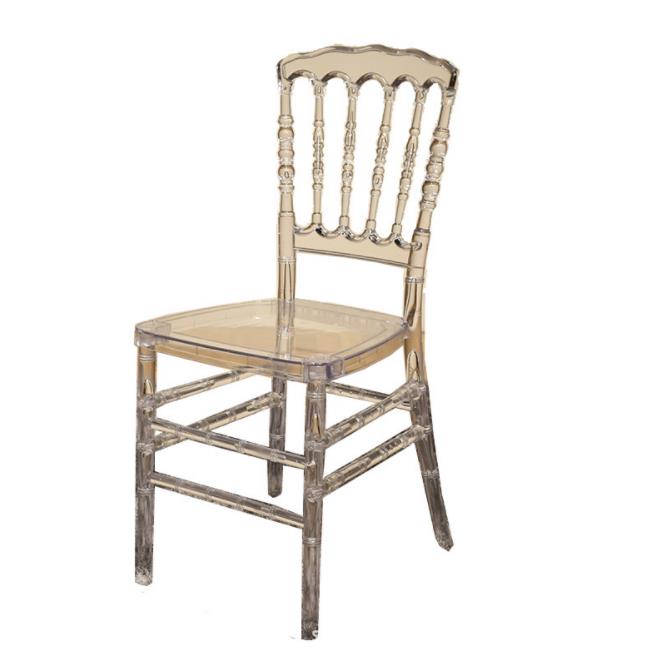 FOSHAN Factory Adult Rental Plastic Resin Acrylic Clear Transparent Event Chiavari Phoenix Tiffany Napoleon Chair for Wedding