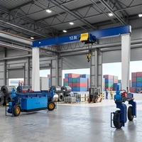 Grue portique sur pneus en caoutchouc portable de 10 à 50 tonnes, grue cantilever sans rail pour la construction et la manutention de conteneurs