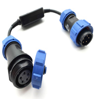 Conector Impermeable SP1710 P5 a SP1711 S5, Cable de Alimentación con Conector de Aviación e Indicador LED