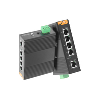 GIANTECH Switch Industrial Fast Ethernet No Administrado para Entornos Hostiles CCTV 5 Puertos 1000m Riel DIN Full-Duplex Conector de 4 Pines 10G