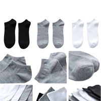 Vente en gros de chaussettes décontractées confortables à la cheville Chaussettes invisibles de couleur unie Chaussettes de bateau cachées invisibles