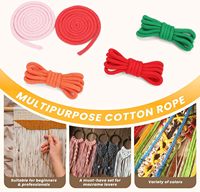Cordon en macramé tressé en coton naturel 100% de 5 mm, couleurs mélangées, pour travaux manuels, suspensions de plantes, décorations de mariage et de Noël