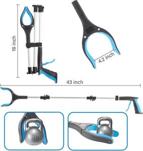 Складной инструмент для захвата и захвата с вращающейся челюстью на 360 ° и двумя магнитами, сверхдлинный захват для мусора - Product Image 5