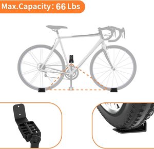 <span class=keywords><strong>Support</strong></span> <span class=keywords><strong>mural</strong></span> pour pédale de vélo, <span class=keywords><strong>support</strong></span> de vélo horizontal robuste pour mur de garage, présentoir de vélo pour la maison pouvant contenir jusqu'à 70lb - Product Image 3