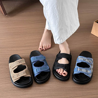Sandales et pantoufles pour femmes en gros directement de l'usine, pantoufles en toile confortables, pantoufles de plage design
