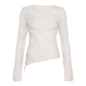 Blusa Elegante y Chic, Transpirable, con Estampado Digital, de Encaje Transparente, para Mujer, Camiseta Interior Transparente, Corte Ajustado - Product Image 6