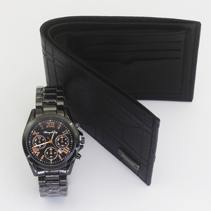 Người Đàn Ông Của Sang Trọng Cổ Tay Xem Ví Vòng Đeo Tay Thiết Lập Hộp Quà Tặng Da Dây Đeo Lớn Quay Số Người Đồng Hồ - Product Image 4