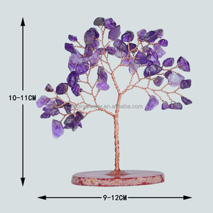 Pierre naturelle écrasée, <span class=keywords><strong>améthyste</strong></span> tissée à la main, <span class=keywords><strong>Agate</strong></span> coupée en tranches, petits arbres, jolies décorations fines, Mini ornements, vente en gros - Product Image 5