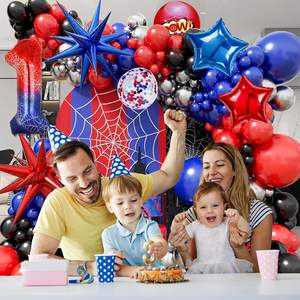 Ballons en feuille et ballons en latex sur le thème du héros araignée, numéro 40 pouces, 1-9, décoration d'anniversaire pour fête de dessin animé, fournitures d'anniversaire - Product Image 4