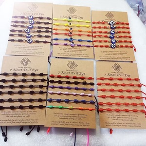 6 nuevas pulseras de papel de colores, tejidas a mano con 7 nudos, de Europa y América, versátiles, ajustables y extensibles, estilo <span class=keywords><strong>peruano</strong></span>. - Product Image 1