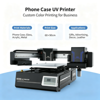 Mesin Printer UV Format Besar 6090 3-Head XP600 Tinta Putih Flatbed untuk Pencetakan Akrilik Kayu Kaca Logam Kulit Silinder